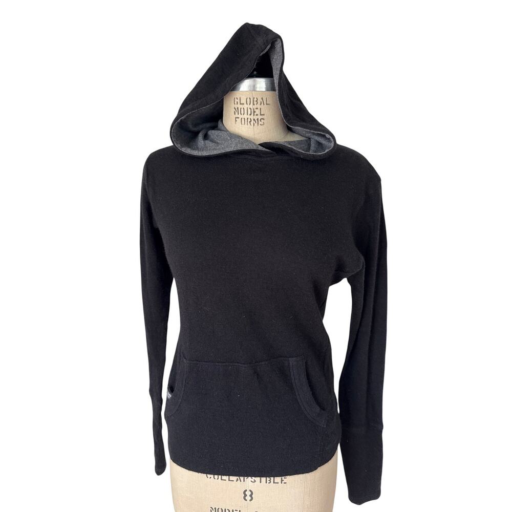 PAKA The Hoodie Sweater in Black Baby Alpaca Size Small Quality Natural Knit